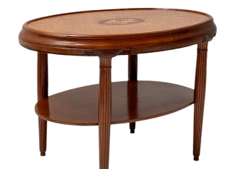 French Art Deco Walnut Center Table, 1930s